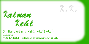 kalman kehl business card